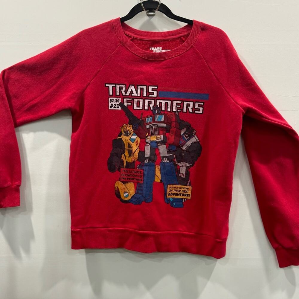 Transformers Autobots Red Raglan Sweater. 2013 Bumble Bee Optimus Prime Jazz